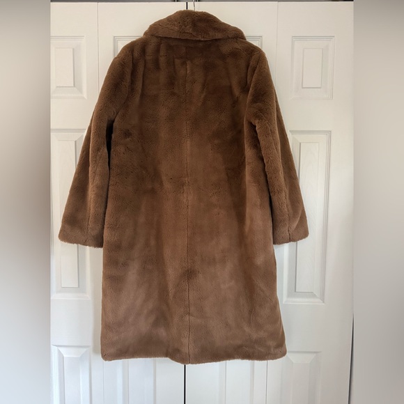 Ann Taylor Brown Faux Fur Coat Size L - Picture 5 of 11